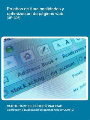 cover image of UF1306--Pruebas de funcionalidades y optimización de páginas web